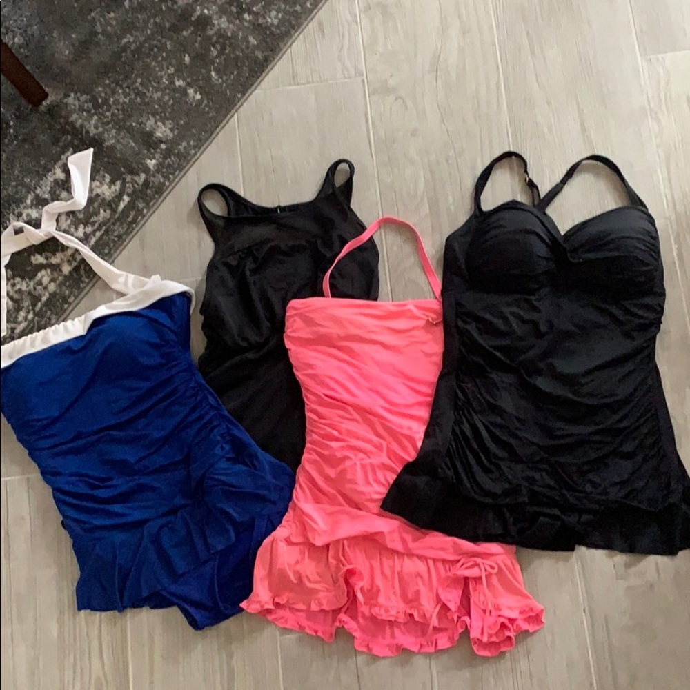 4 Designer Women’s Swimsuits Swim Dress Sz 12
